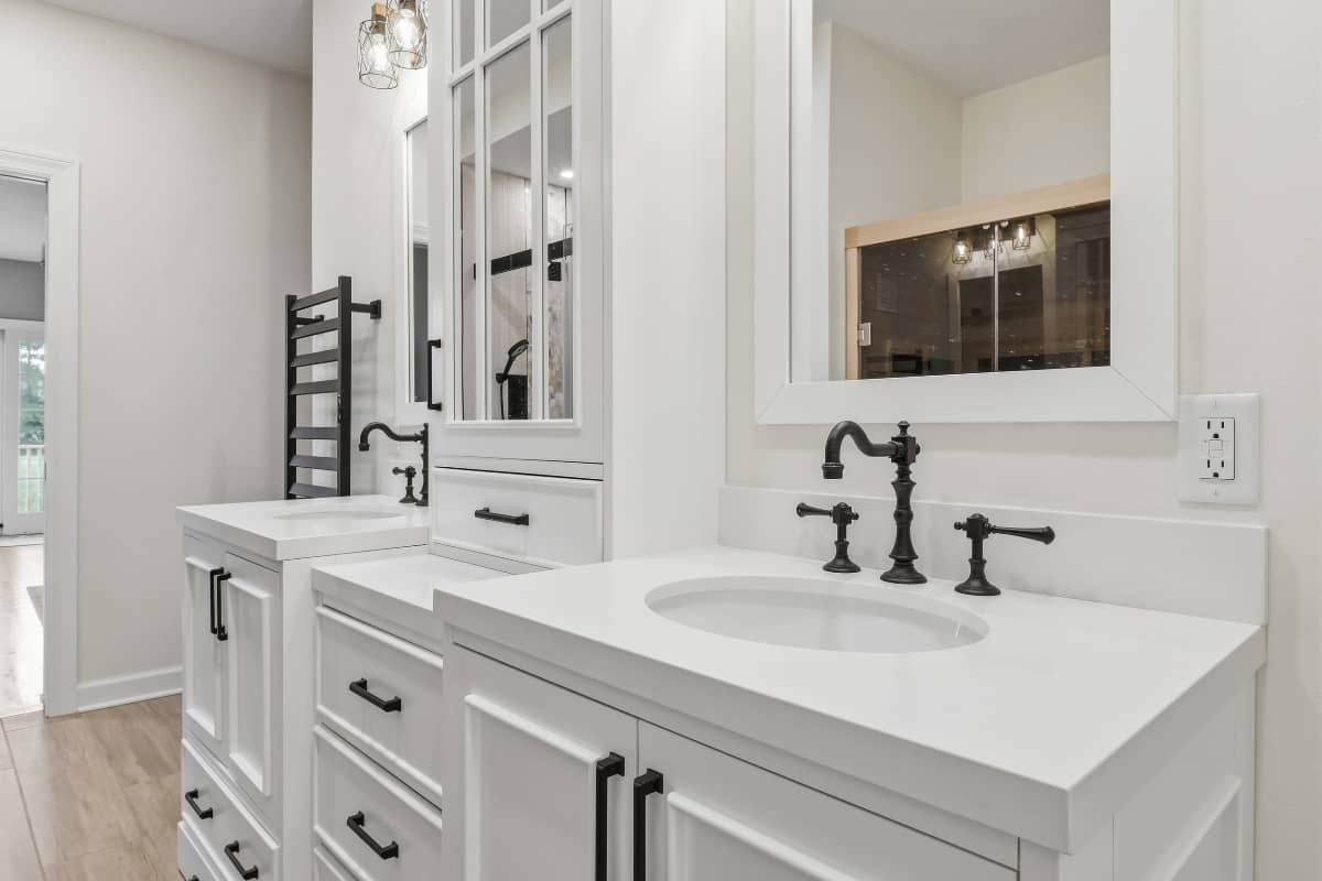 Bathroom remodel with new drawers installed