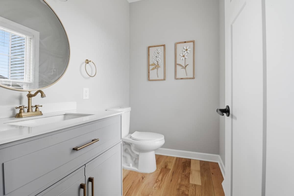 Bathroom remodel with new toilet