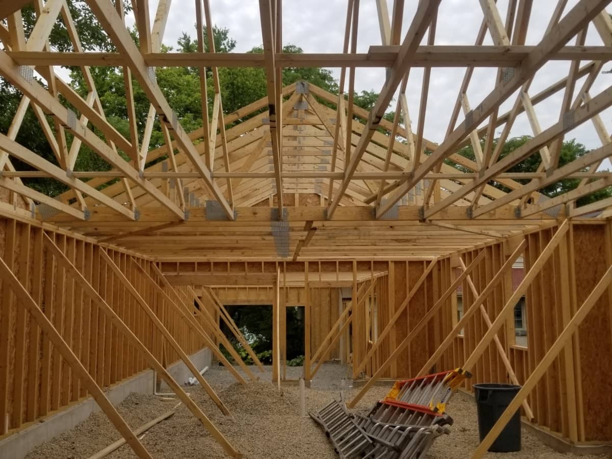 Garage inside framing
