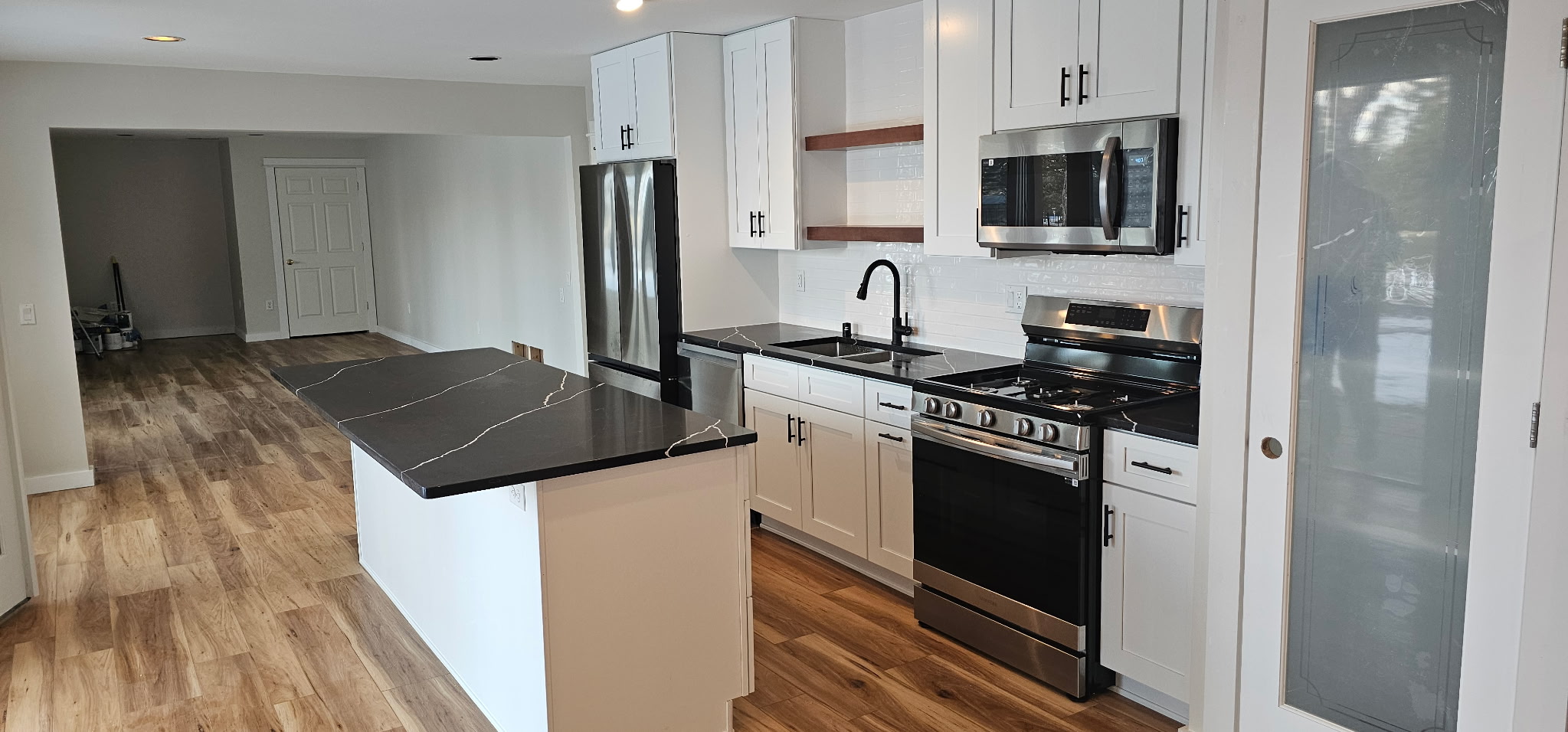 Kitchen remodel in Milwaukee with new cabinetry and table
