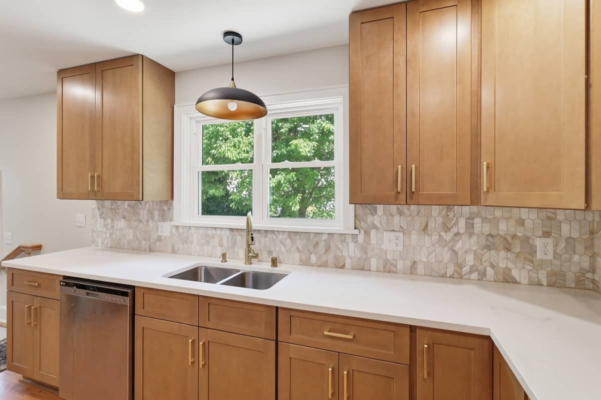 New sink installation during a kitchen remodel