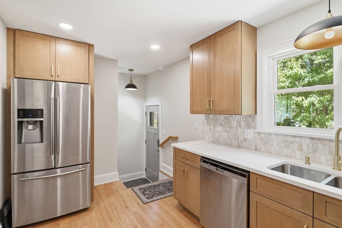 Wauwatosa kitchen remodel with wooden cabinets